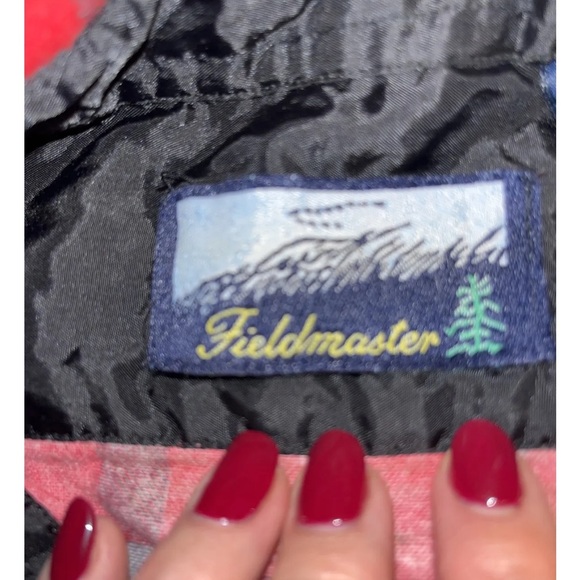 RED Fieldmaster 90s FLANNEL SHIRT Wide black Plaid cotton 2 Pockets MENS LARGE L - Picture 2 of 12